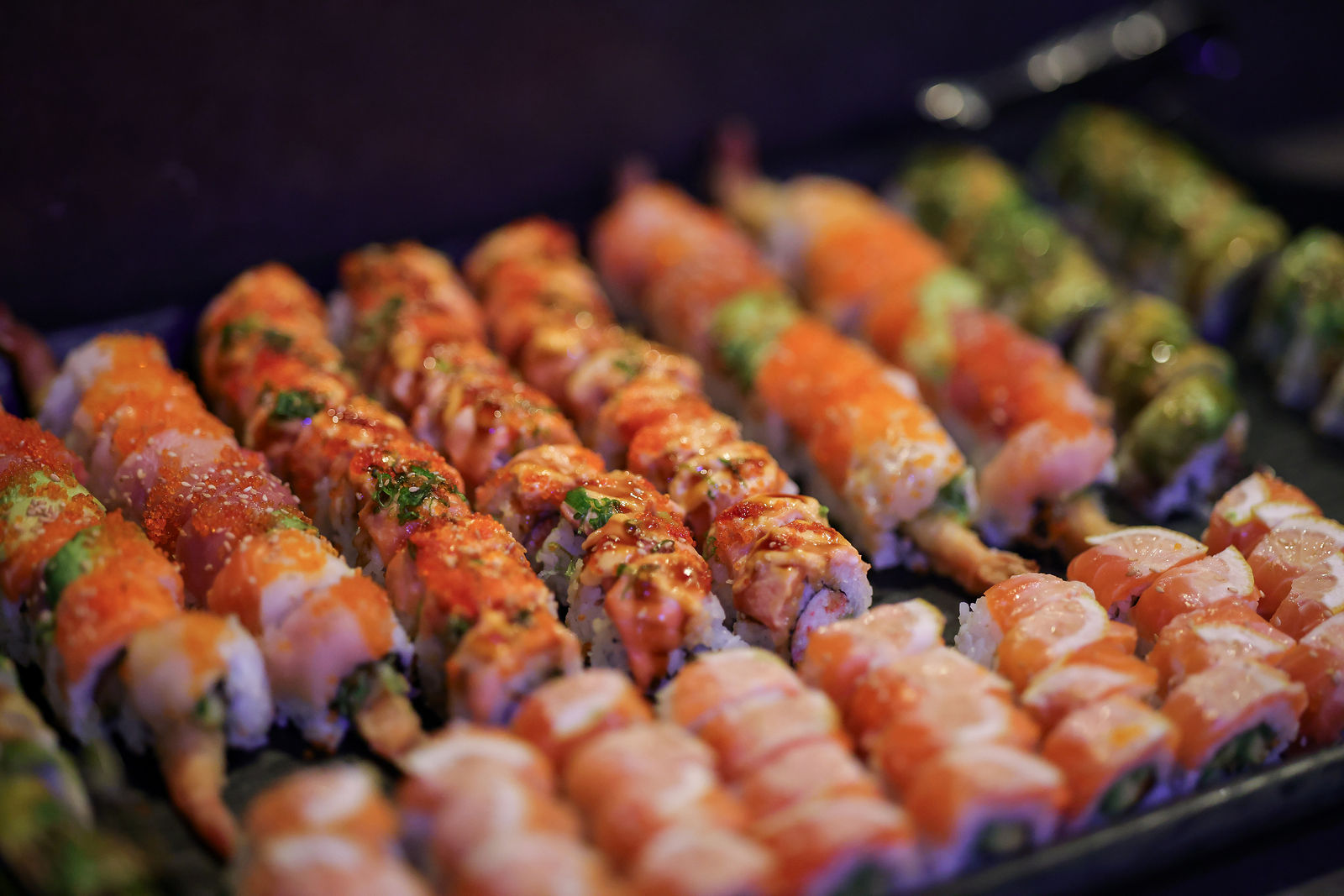 Sushi prepared for the gathering.